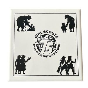Girl Scouts Commemorative Ceramic Tile 75 Yrs Vintage 1986 Tradition With Future
